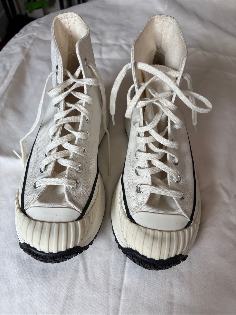 Converse Off-White High-Top Sneakers with Black Outsole
